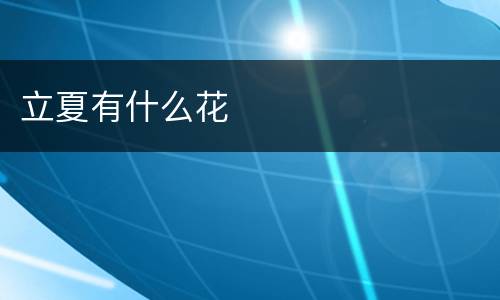 立夏有什么花