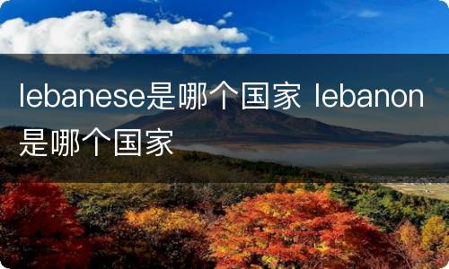 lebanese是哪个国家 lebanon是哪个国家
