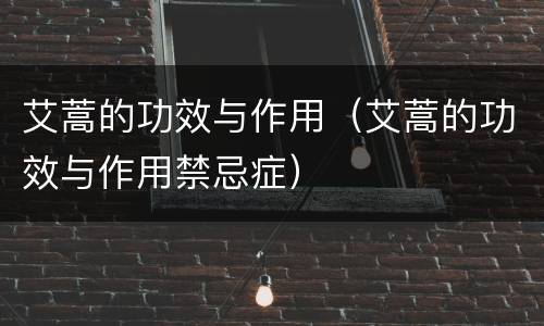 艾蒿的功效与作用（艾蒿的功效与作用禁忌症）