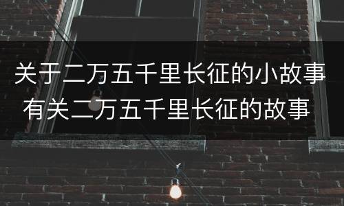 关于二万五千里长征的小故事 有关二万五千里长征的故事