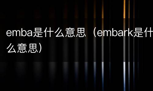 emba是什么意思（embark是什么意思）