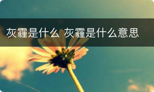 灰霾是什么 灰霾是什么意思