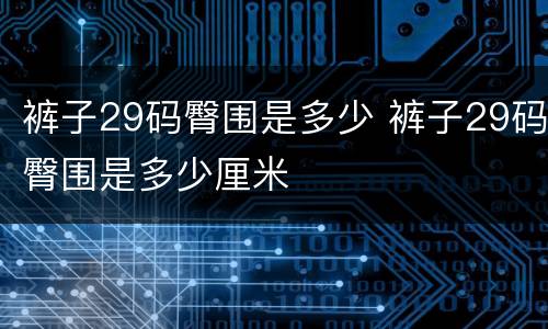 裤子29码臀围是多少 裤子29码臀围是多少厘米