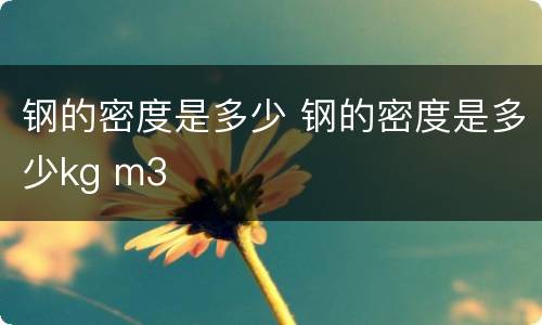钢的密度是多少 钢的密度是多少kg m3