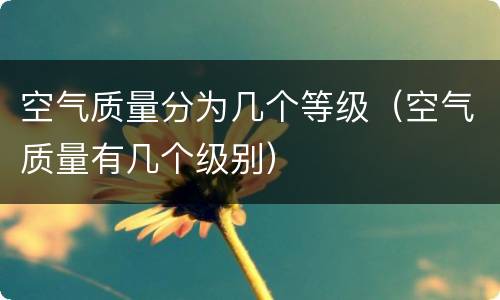 空气质量分为几个等级（空气质量有几个级别）