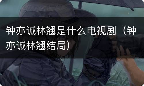 钟亦诚林翘是什么电视剧（钟亦诚林翘结局）