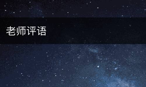 老师评语