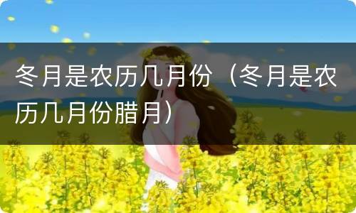 冬月是农历几月份（冬月是农历几月份腊月）