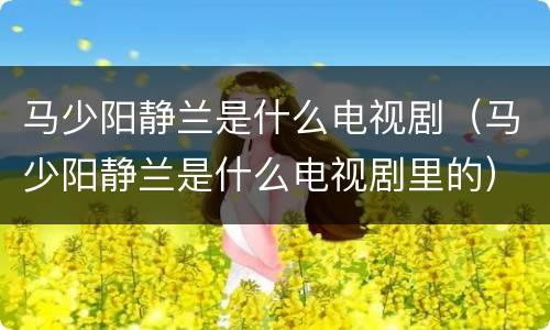 马少阳静兰是什么电视剧（马少阳静兰是什么电视剧里的）