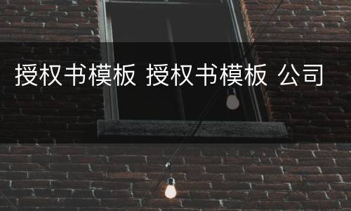 授权书模板 授权书模板 公司