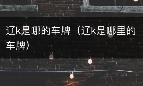 辽k是哪的车牌（辽k是哪里的车牌）