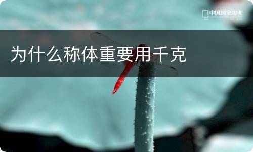 为什么称体重要用千克