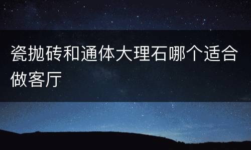 瓷抛砖和通体大理石哪个适合做客厅