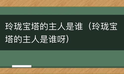 玲珑宝塔的主人是谁（玲珑宝塔的主人是谁呀）