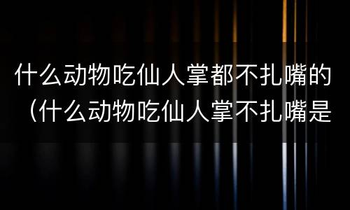 什么动物吃仙人掌都不扎嘴的（什么动物吃仙人掌不扎嘴是骆驼还是非洲鸵鸟）