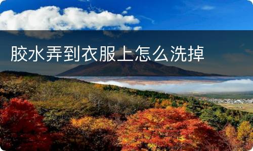 胶水弄到衣服上怎么洗掉