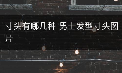 寸头有哪几种 男士发型寸头图片