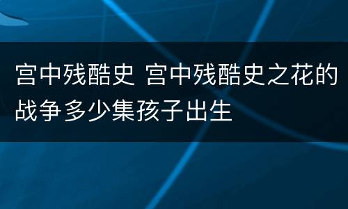宫中残酷史 宫中残酷史之花的战争多少集孩子出生