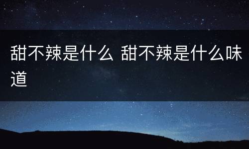 甜不辣是什么 甜不辣是什么味道