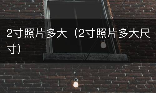 2寸照片多大（2寸照片多大尺寸）