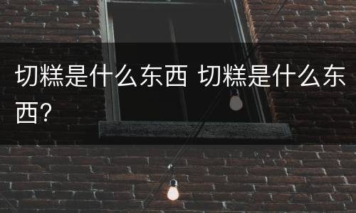 切糕是什么东西 切糕是什么东西?