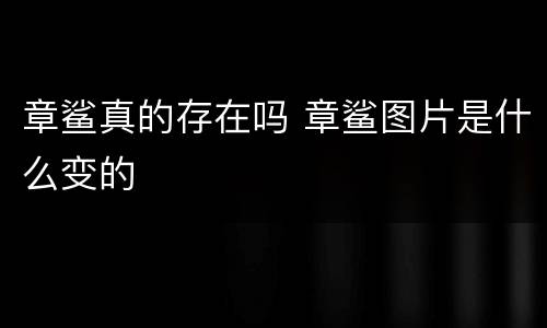 章鲨真的存在吗 章鲨图片是什么变的