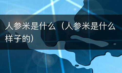 人参米是什么（人参米是什么样子的）