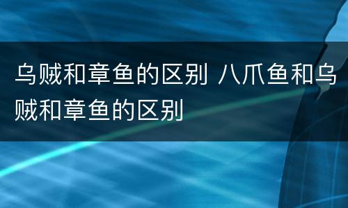 乌贼和章鱼的区别 八爪鱼和乌贼和章鱼的区别