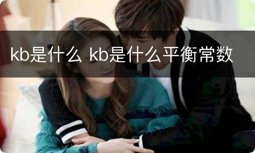 kb是什么 kb是什么平衡常数