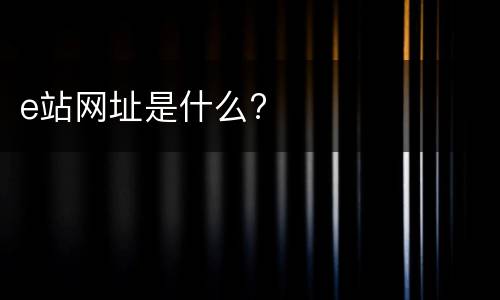 e站网址是什么?