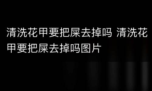 清洗花甲要把屎去掉吗 清洗花甲要把屎去掉吗图片