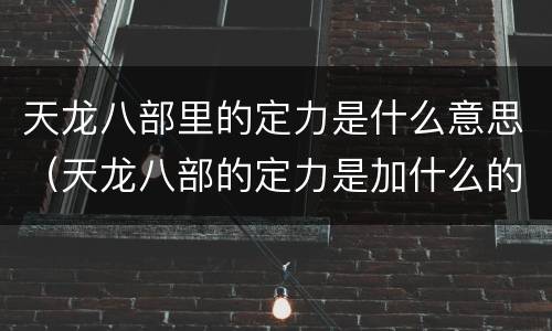 天龙八部里的定力是什么意思（天龙八部的定力是加什么的）