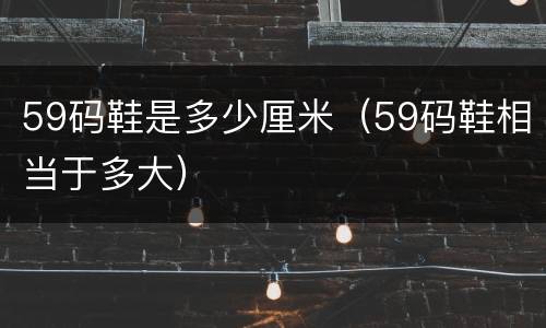 59码鞋是多少厘米（59码鞋相当于多大）