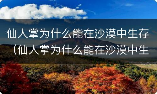 仙人掌为什么能在沙漠中生存（仙人掌为什么能在沙漠中生存下来呢）