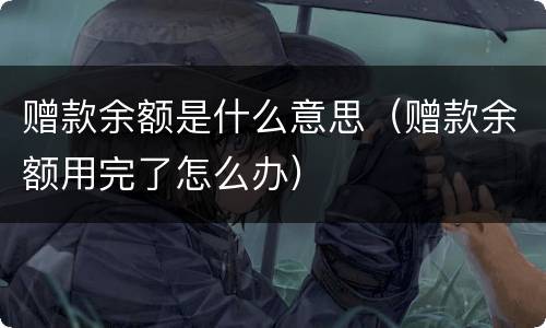 赠款余额是什么意思（赠款余额用完了怎么办）