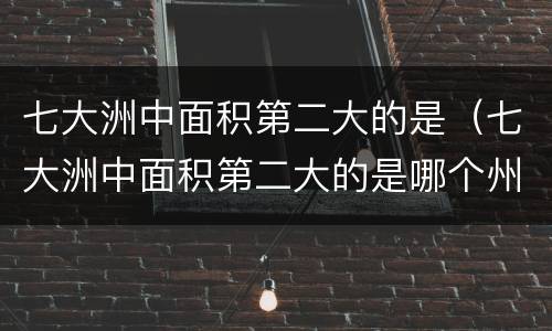 七大洲中面积第二大的是（七大洲中面积第二大的是哪个州）