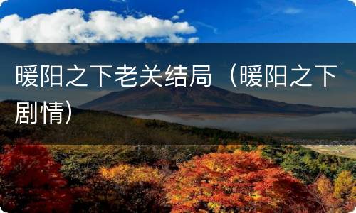 暖阳之下老关结局（暖阳之下剧情）
