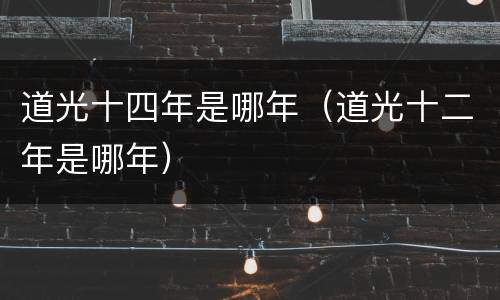 道光十四年是哪年（道光十二年是哪年）