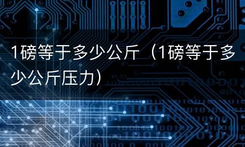 1磅等于多少公斤（1磅等于多少公斤压力）