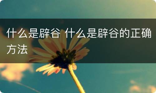 什么是辟谷 什么是辟谷的正确方法