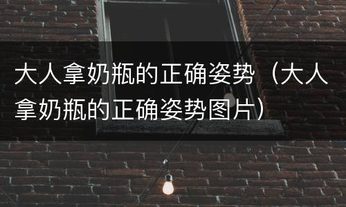 大人拿奶瓶的正确姿势（大人拿奶瓶的正确姿势图片）
