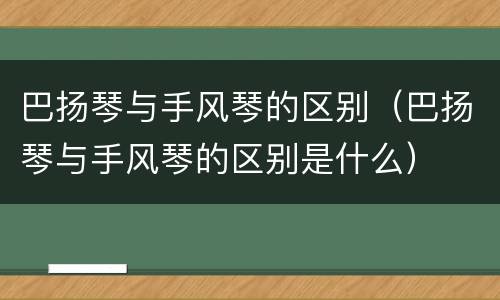 巴扬琴与手风琴的区别（巴扬琴与手风琴的区别是什么）