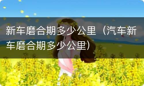 新车磨合期多少公里（汽车新车磨合期多少公里）