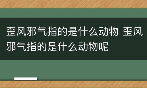 歪风邪气指的是什么动物 歪风邪气指的是什么动物呢