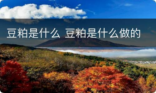 豆粕是什么 豆粕是什么做的