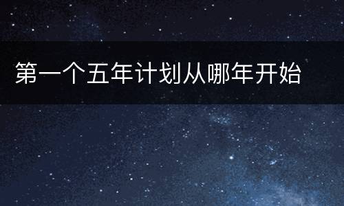 第一个五年计划从哪年开始