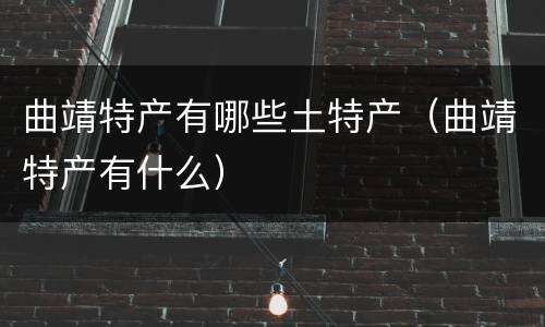 曲靖特产有哪些土特产（曲靖特产有什么）