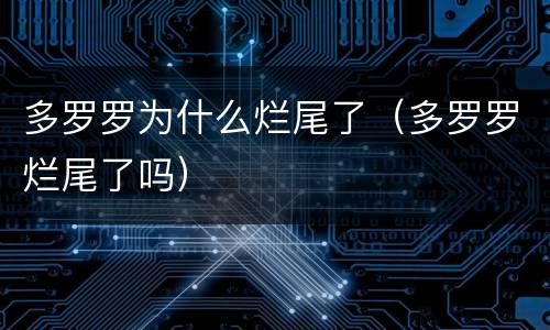 多罗罗为什么烂尾了（多罗罗烂尾了吗）