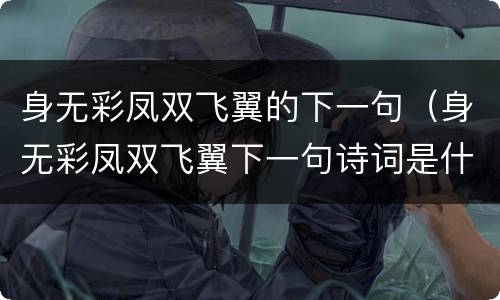 身无彩凤双飞翼的下一句（身无彩凤双飞翼下一句诗词是什么）