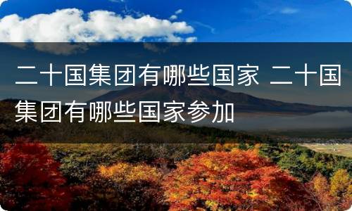 二十国集团有哪些国家 二十国集团有哪些国家参加